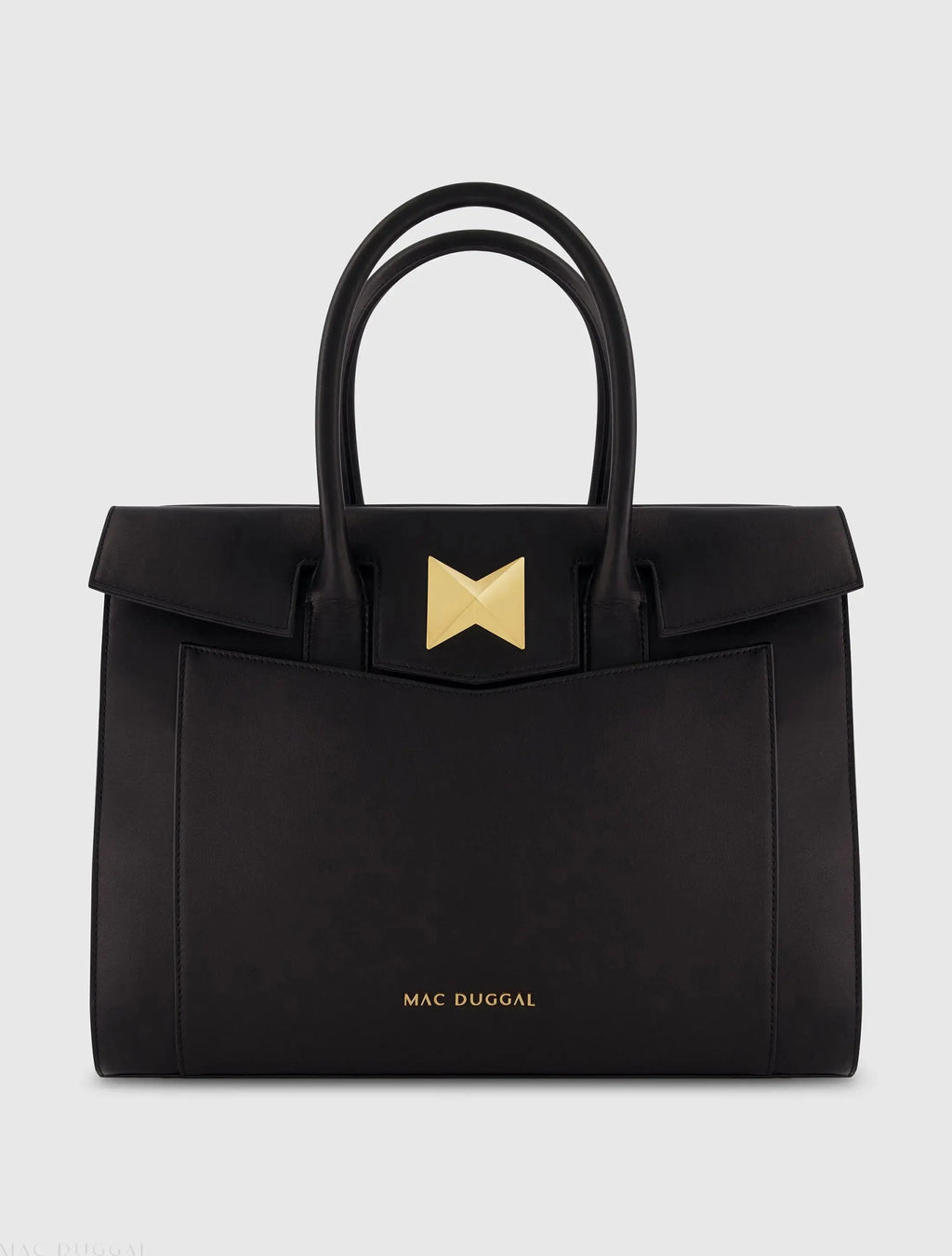 Large Leather Briefcase Bag With Gold Hardware