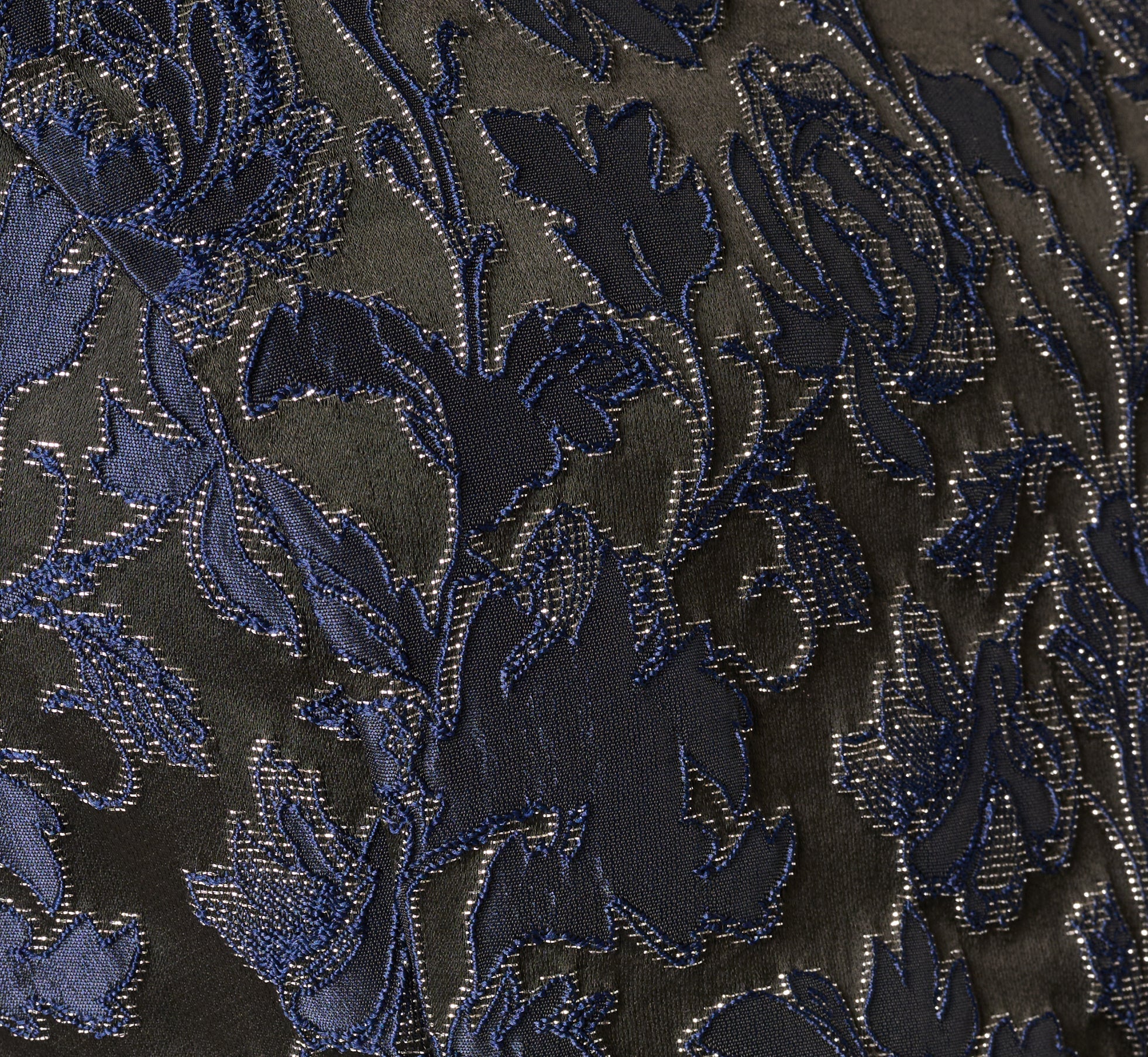 Jacquard Tie Front Fit And Flare Midi Dress In Black Navy