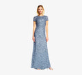 Scoop Back Sequin Gown In Nile