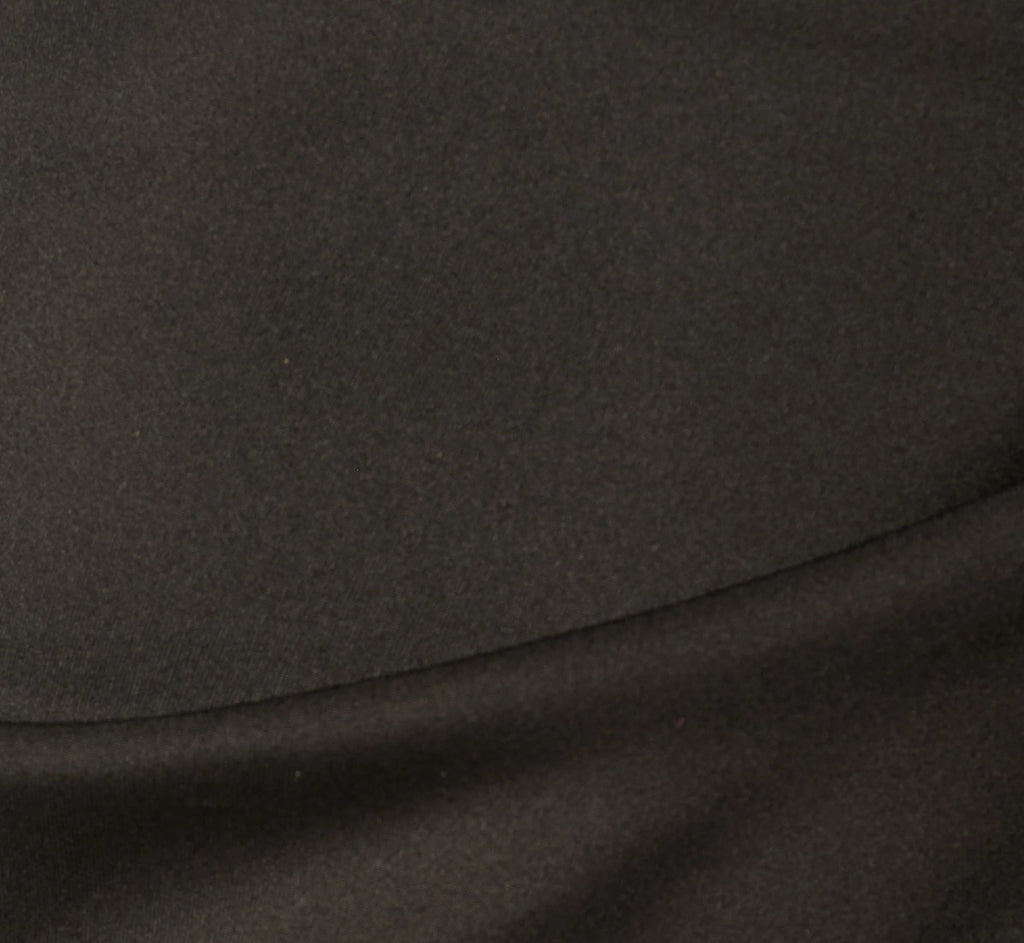 Three Quarter Sleeve Faux Wrap Midi Dress In Black