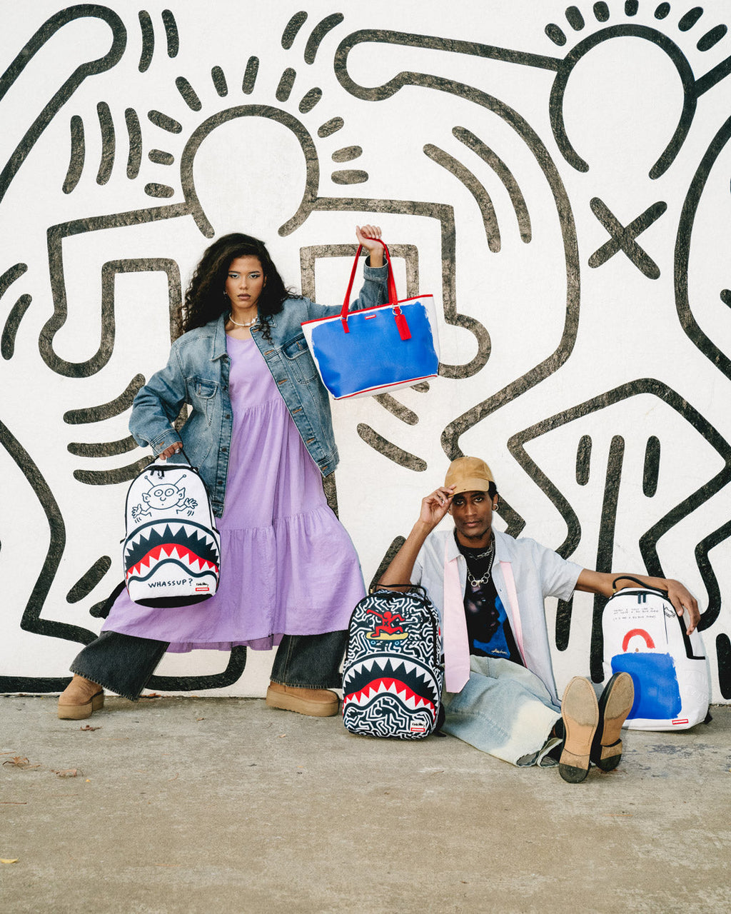 KEITH HARING WHASSUP ALIEN DLX BACKPACK