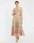 One Shoulder Lace Embroidered Dress