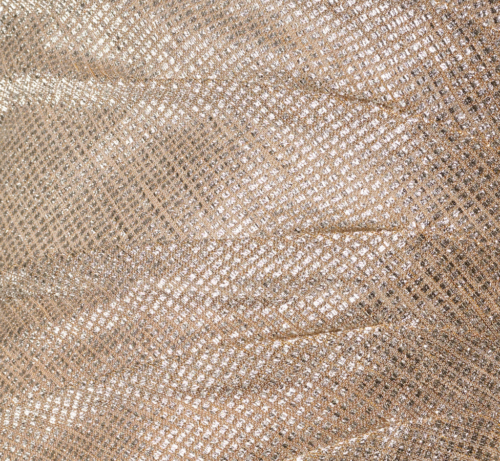 Metallic Flutter Knit Gown In Alabaster