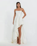 Strapless Ruched High Low Gown