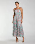 Strapless Floral Ruffle Dress