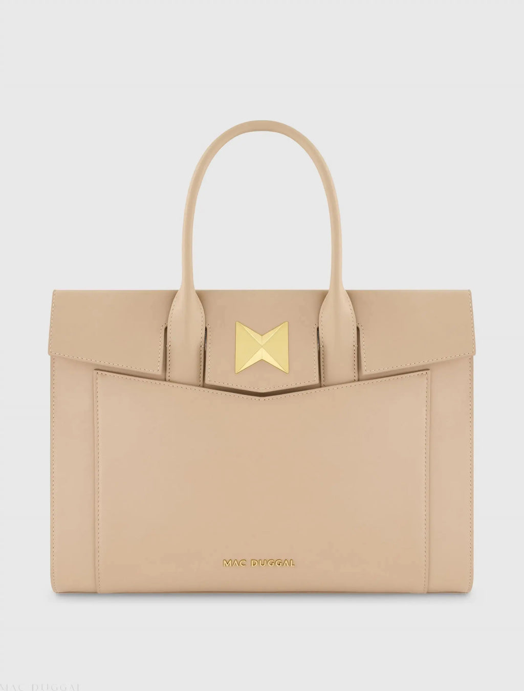 Large Leather Briefcase Bag With Gold Hardware