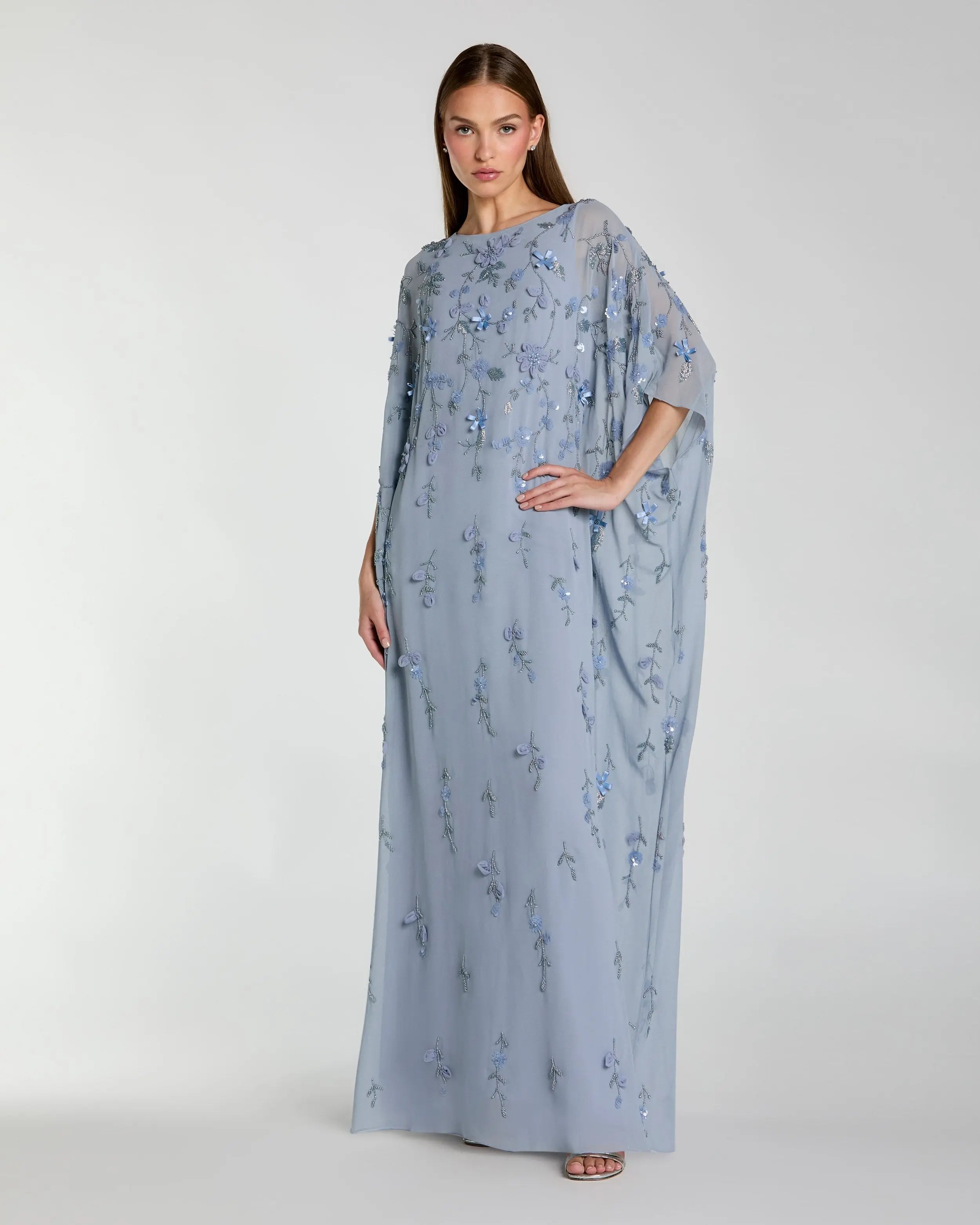 Floral Embellished Kaftan Gown